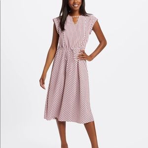 Draper James Gingham Keyhole MIDI Dress medium NWT